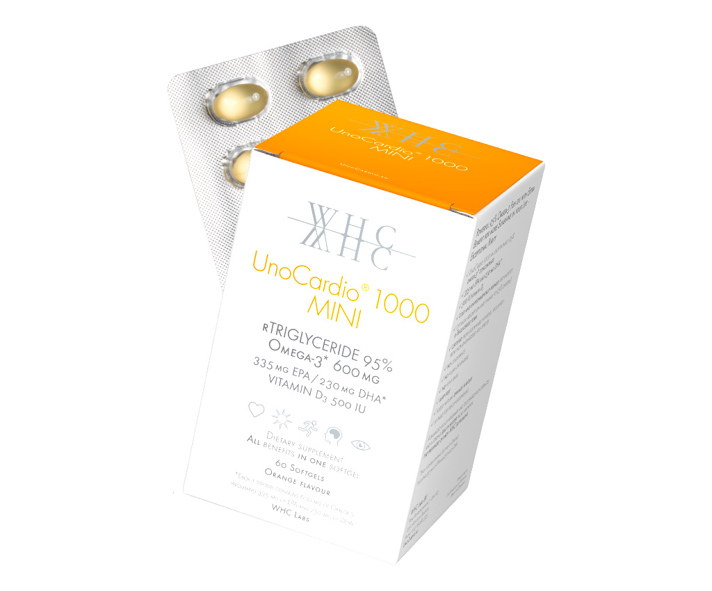 UnoCardio&#174; 1000 Mini + 95% Deep Sea Fish Oil 60 Softgels